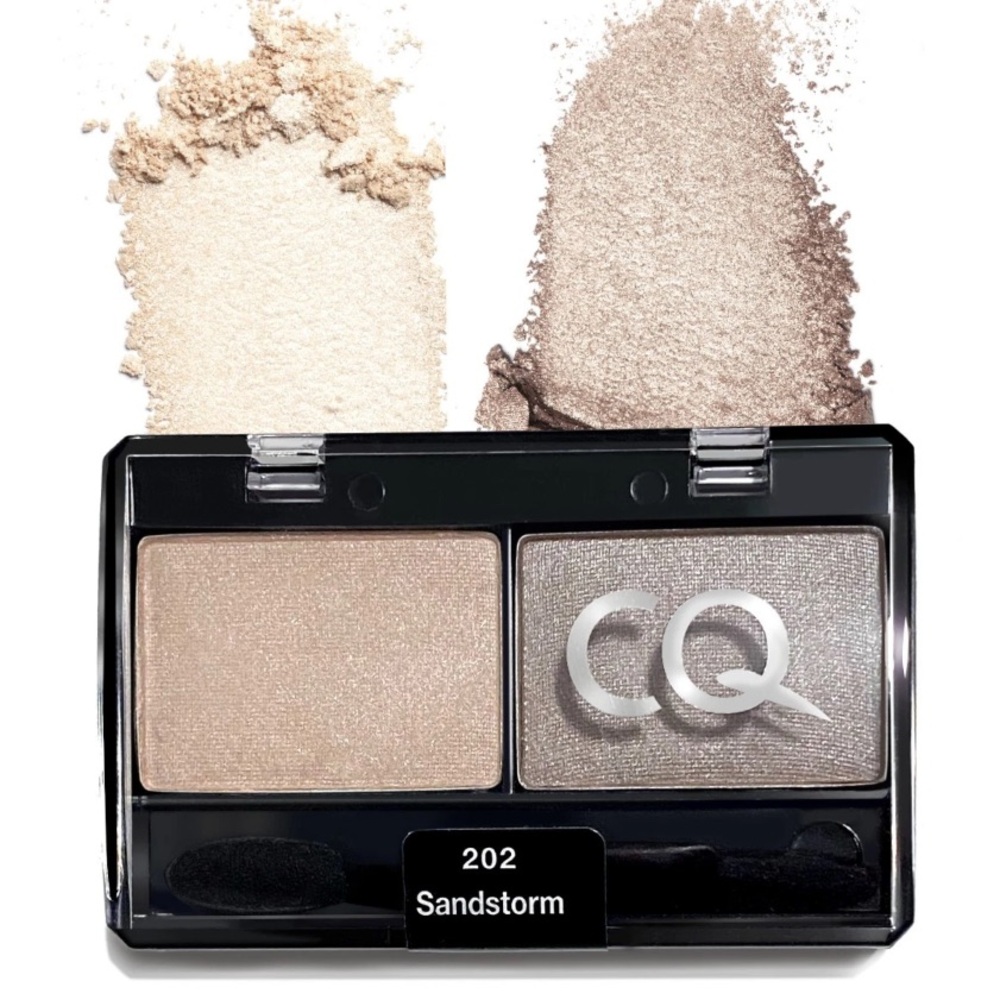 NEW 2 CQ Cosmetics Eyeshadow Shimmer Duo: 202 Sandstorm/208 Hazelnut